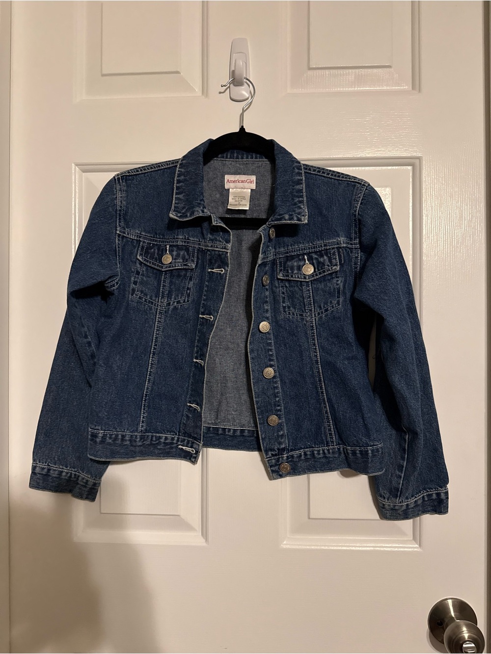 American Girl Classic Dark Wash Denim Jean Jacket - Girls Size M